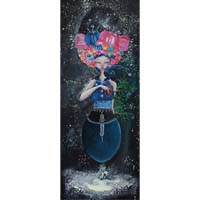 Ce qui pousse dans ton coeur, peinture femme fleurs