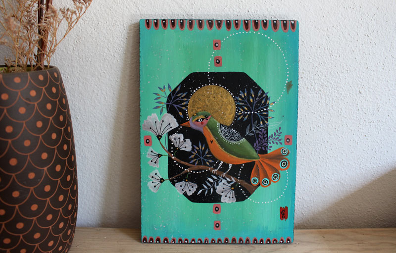 Chanson de l’aurore, peinture de l’oiseau qui chasse la nuit