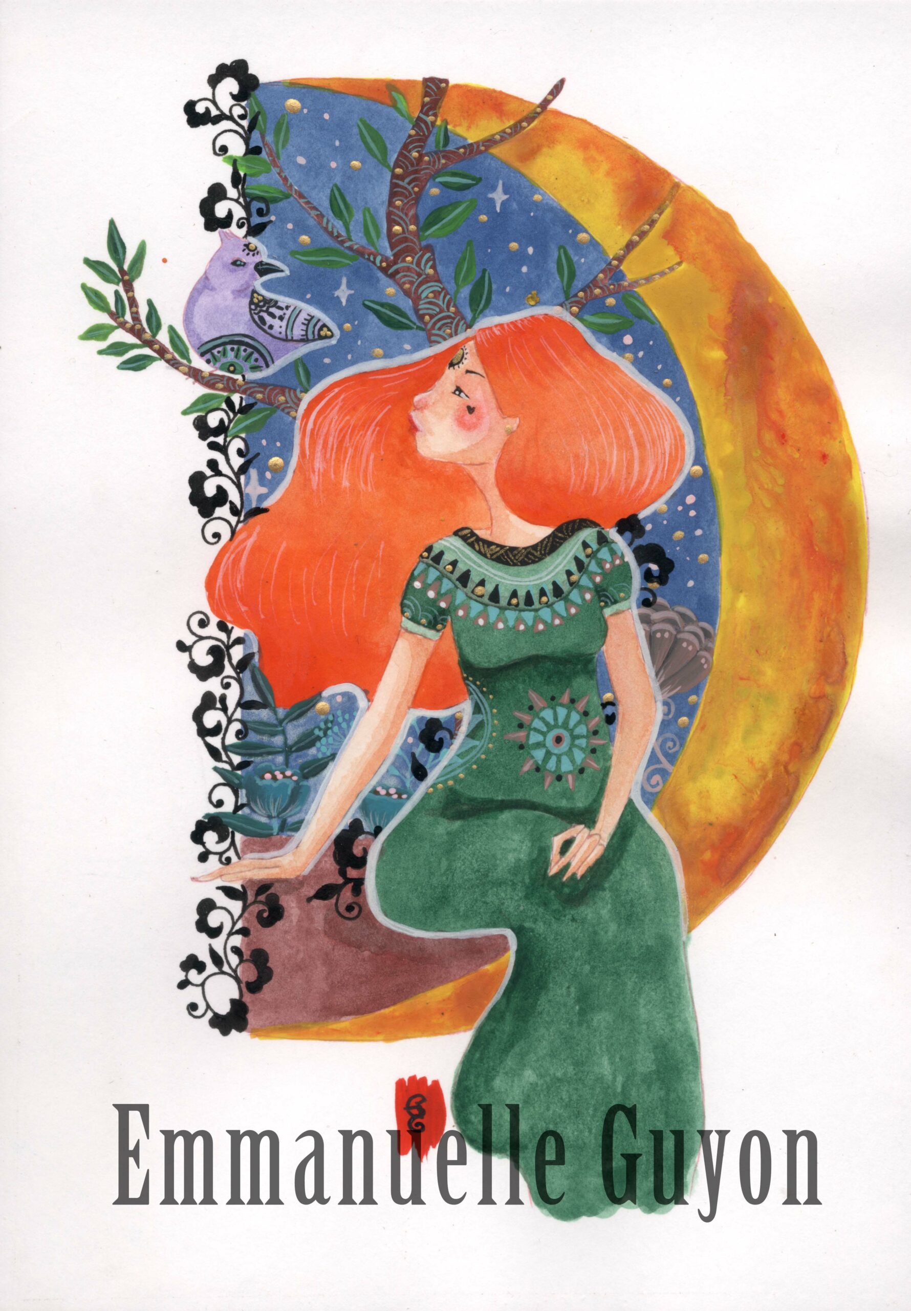 Chant de la lune, peinture d’une ode à la magie lunaire