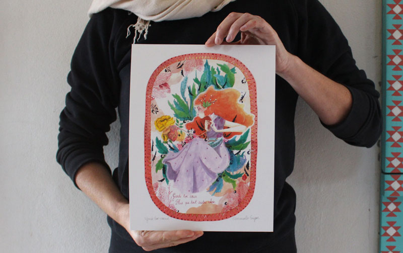 Garde ton coeur, peinture d’un voyage au cœur des émotions dans un jardin symbolique