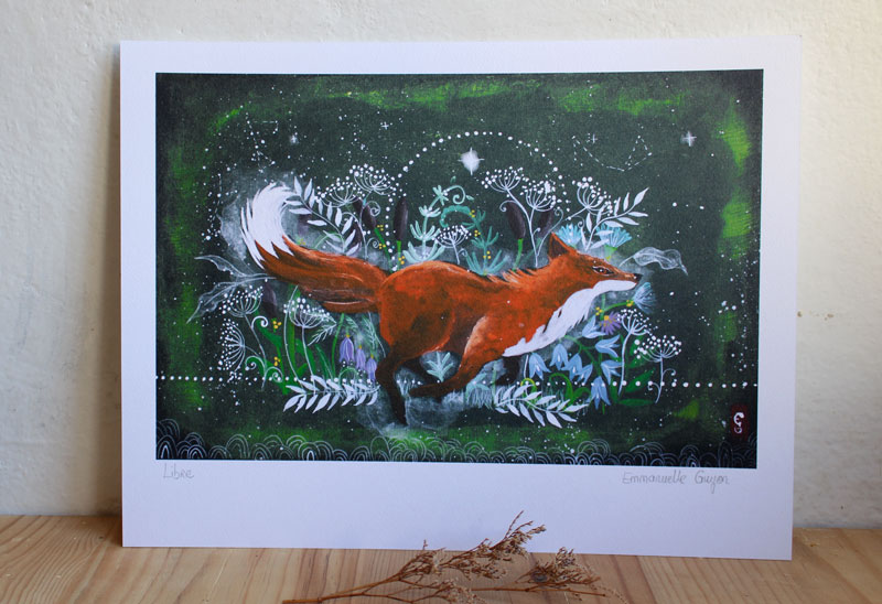Libre, tableau d’un renard en quête de lumière et d’horizons infini