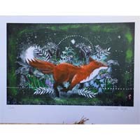 Libre, tableau d’un renard en quête de lumière et d’horizons infini