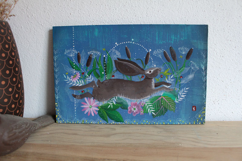 Lièvre des prés, peinture évoquant la liberté sauvage