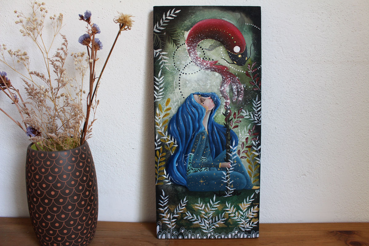 Lorsque tu ne peux plus aimer, peinture d’une fusion d’amour éphémère entre deux mondes