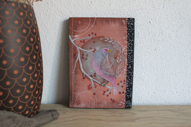 Oiseau penseur, tableau d’un instant de calme au crépuscule